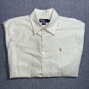 Polo Ralph Lauren Yarmouth Men's 16.5 Button Dress Shirt Olive Green Flesh Pony‎